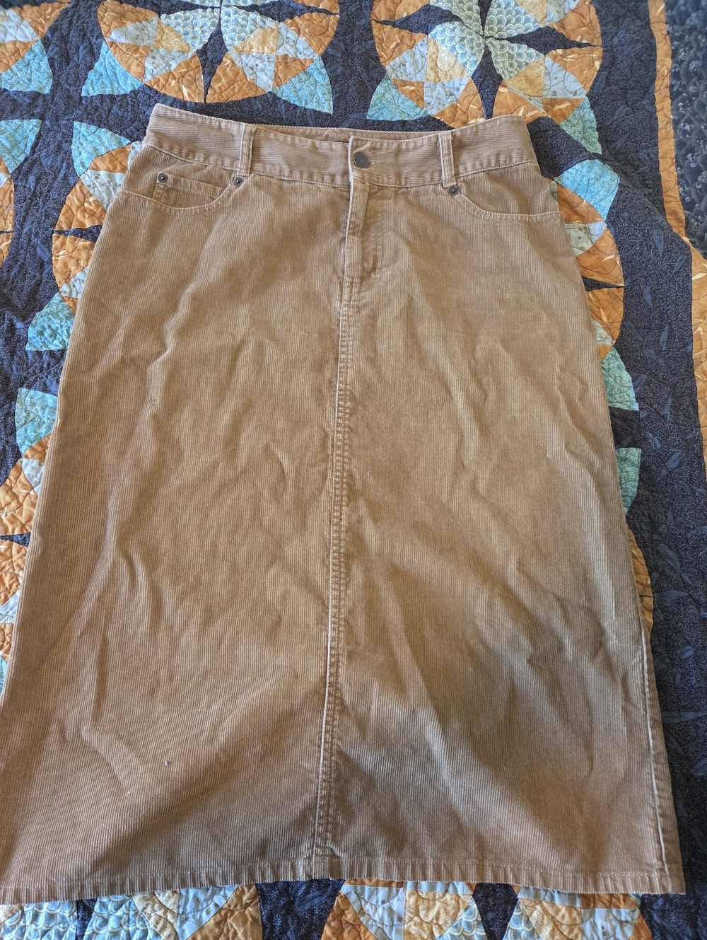 Women's Eddie Bauer Classic Corduroy A-Line Skirt Size 8 Vintage 100% Cotton